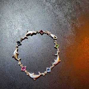 Sterling silver dolphin bracelet